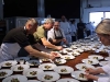 Todd Humphries (Martini House) plating King Trumpet Mushroom Salad, Artichokes, Mascarpone Cheese, Olives, Radish & Lemon