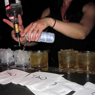 Theme of the night at Tao: lemondrops & redbull vodkas