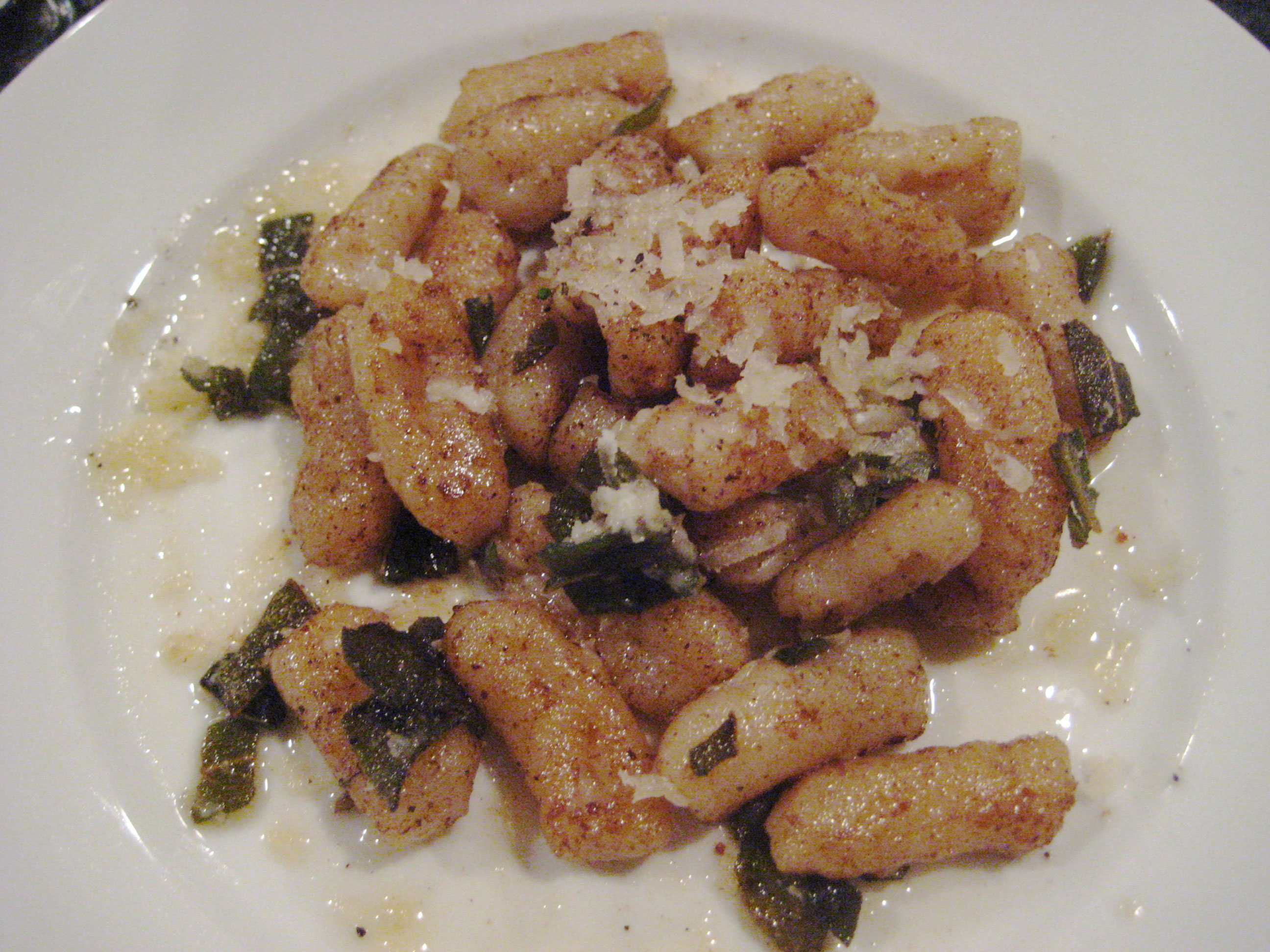 gnocchi in brown butter sauce with sage