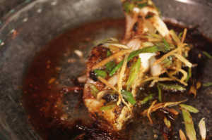 Steamed Sea Bass, Cantonese Style Steamed Sea Bass, Cantonese Style