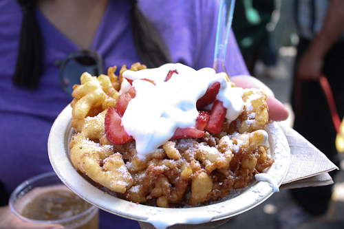 Funnel Cake with Strawberries and Cream from Endless Summer Sweets