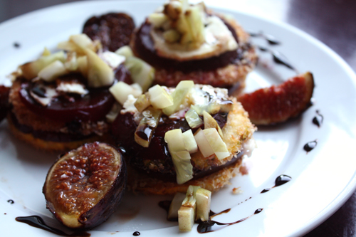 Roasted Beet Salad with Fried Summer Squash and Figs