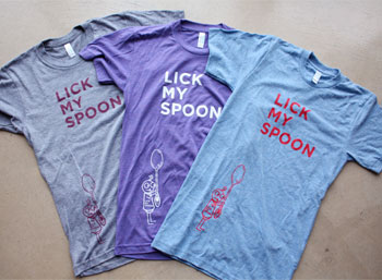 Lick My Spoon T-Shirts, Grey - Purple - Blue