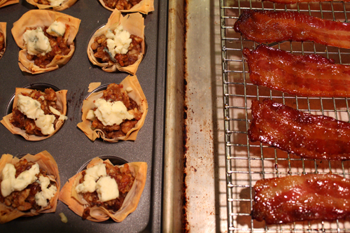 Crispy Nutty Date Cups meet Candied Bacon