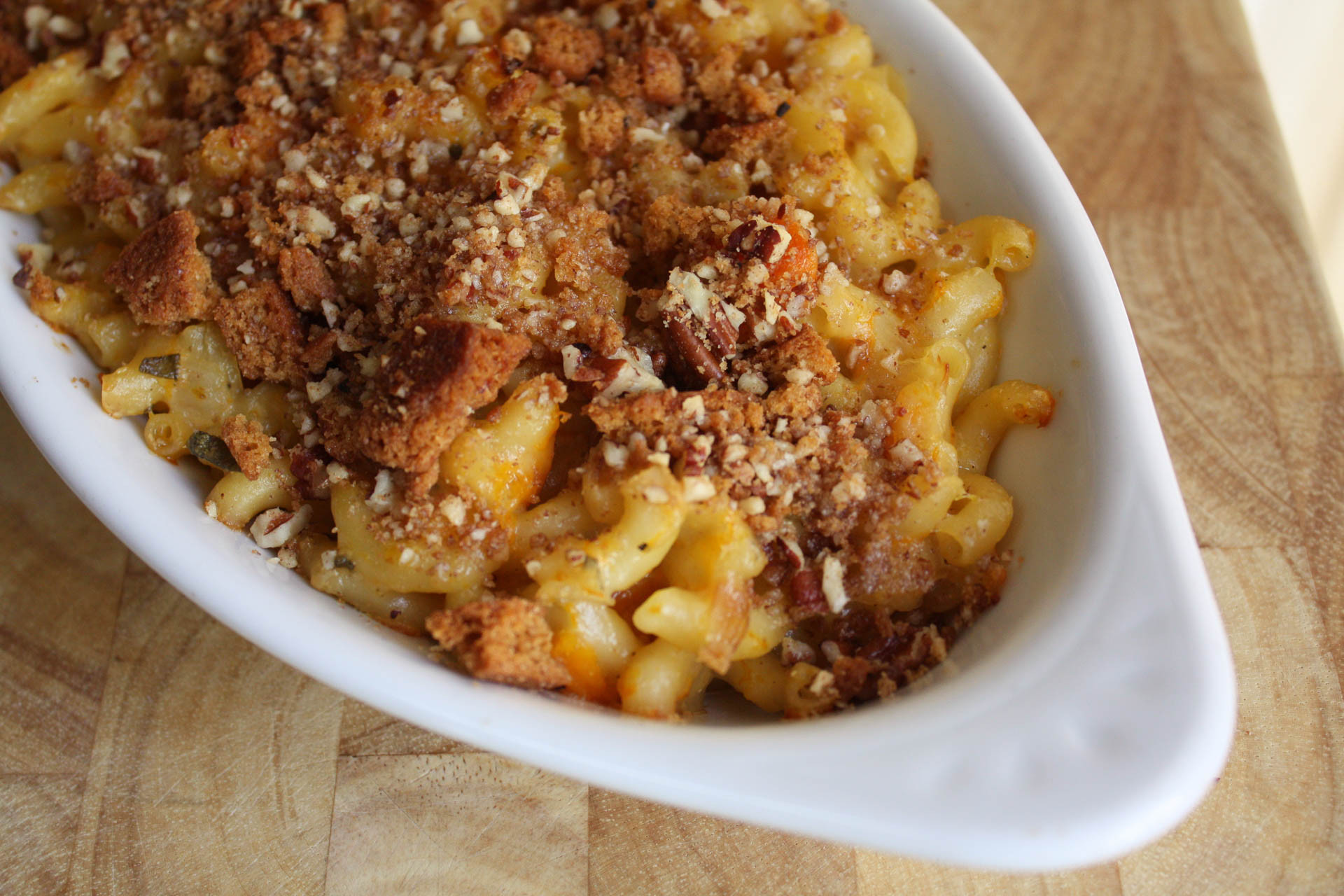 Butternut Squash Mac and Cheese with Sage and Gingersnap-Pecan Crust