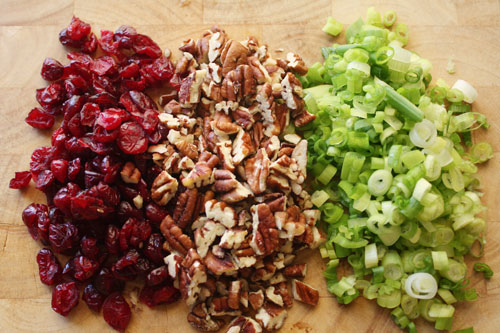 Dried Cranberries, Pecans, and Green Onion