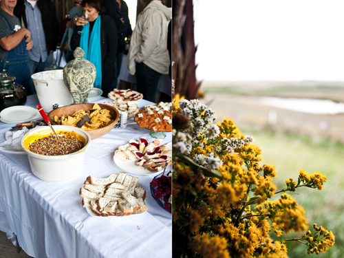Farm to table dinner (left); Prairie wildflowers (right)