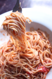 Spaghetti with Early Girl Tomato Sauce