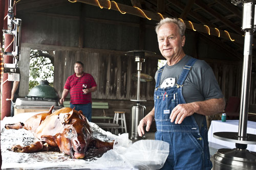 Paul Willis and his hog