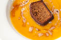 Butternut Squash Soup with Gingerbread and Brown Butter