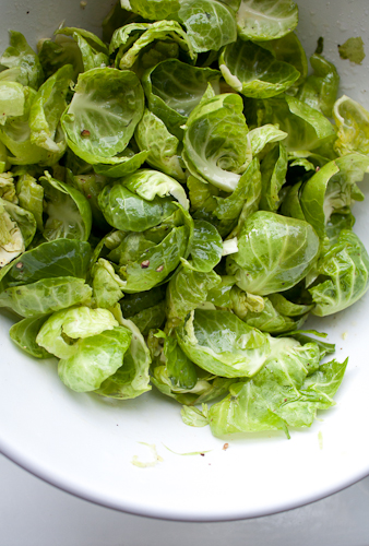 Roasted Brussels Sprout Chips with Lemon and Parmigiano