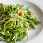 Sugar Snap Pea Salad with Mint, Almonds, and Caramelized Onions