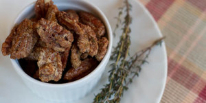 Brown Sugar and Thyme Roasted Pecans
