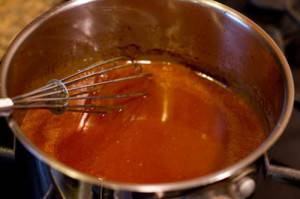salted caramel sauce in the works