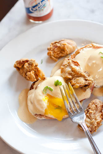 Fried Oyster Eggs Benedict (Stanley, New Orleans)