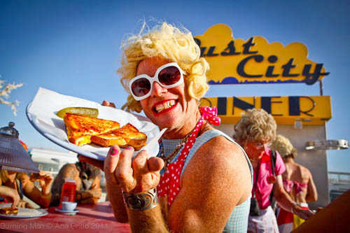 Grilled Cheese at Dust City Diner at Burning Man 2011. Photo Credit: Ana Grillo Grilled Cheese at Dust City Diner at Burning Man 2011. Photo Credit: Ana Grillo