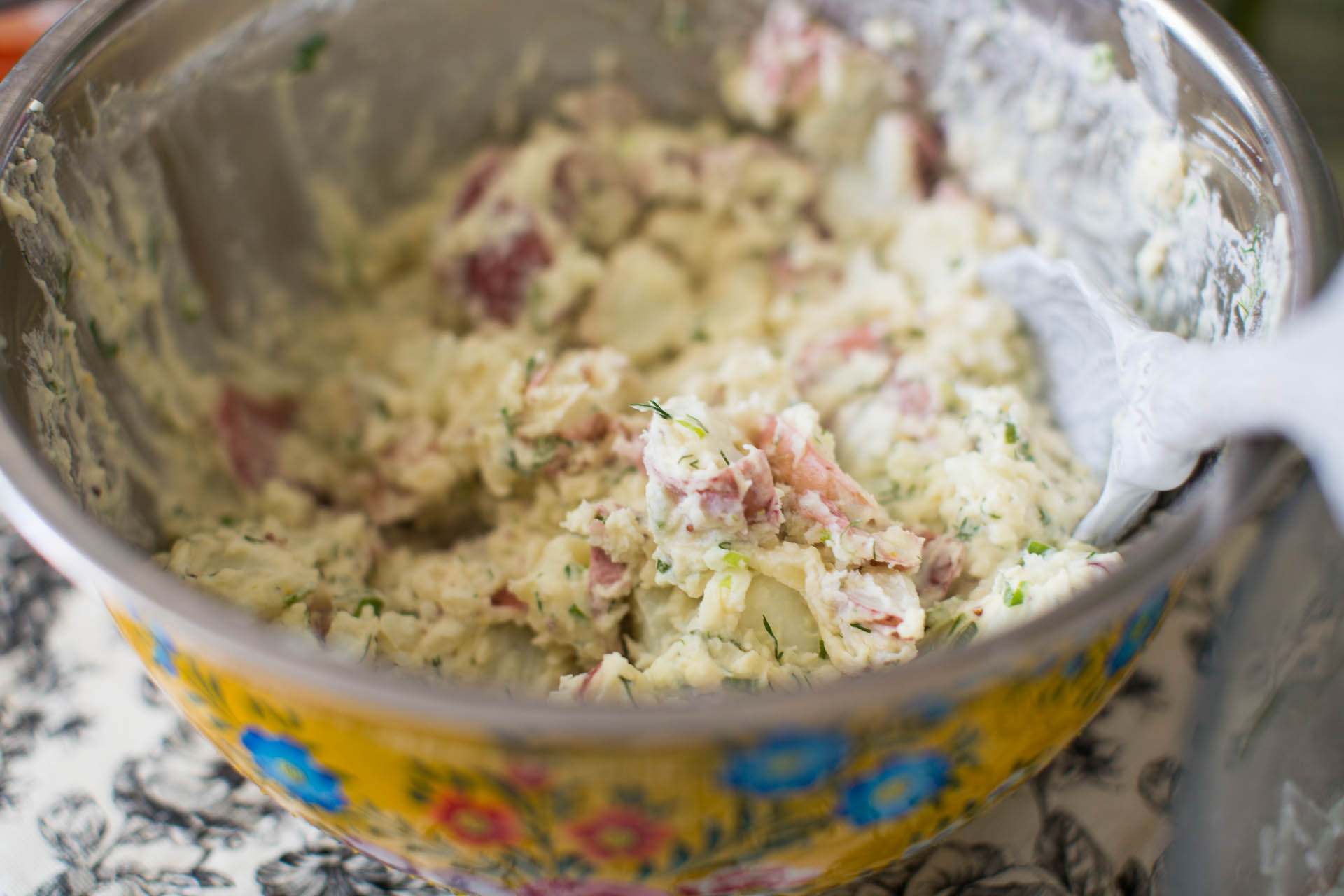Potato Salad with Whole Grain Mustard, Scallions & Dill