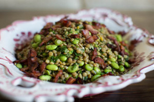 Lentil Salad with Bacon and Edamame