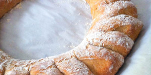 Holiday Bread Wreath with Honey Butter