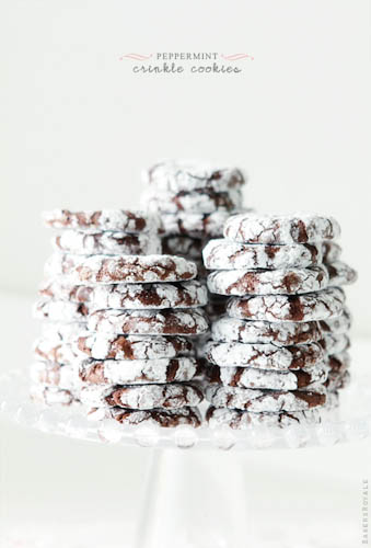Peppermint Crinkle Cookies (via Bakers Royale)