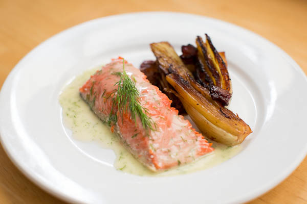 Salmon with Dill Beurre Blanc & Braised Fennel // @lickmyspoon