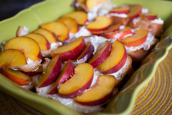 Baked French Toast stuffed with Peaches // @lickmyspoon