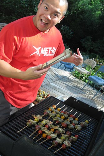My brother the spice master, on the grill // @lickmyspoon